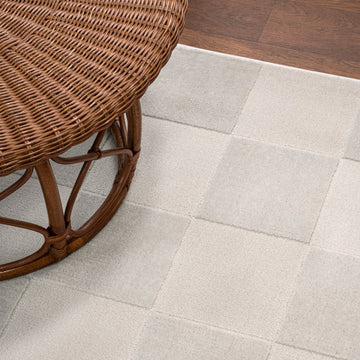 Modern Geometric Checkerboard High-Low Area Rug